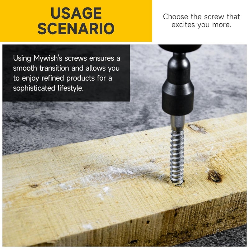 MYWISH (8Sets) 3/8" x 6" Hex Head Lag Bolts, Heavy Duty Lag Screws with Washers, 304 Stainless Steel Bolts 18-8, Lag Screws Wood Screws, Partial Thread Bright Finish, 3/8 Bolt by - Image 5